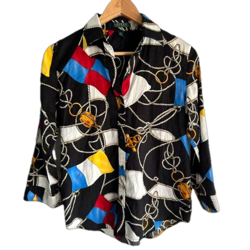 Ralph Lauren Nautical Sailing Flags Button Down Shirt Small